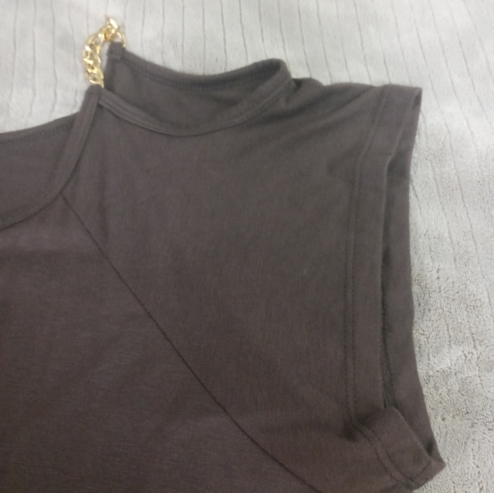 California Girlz Chocolate Brown Cold Shoulder/Size 2XLg - Picture 4 of 8